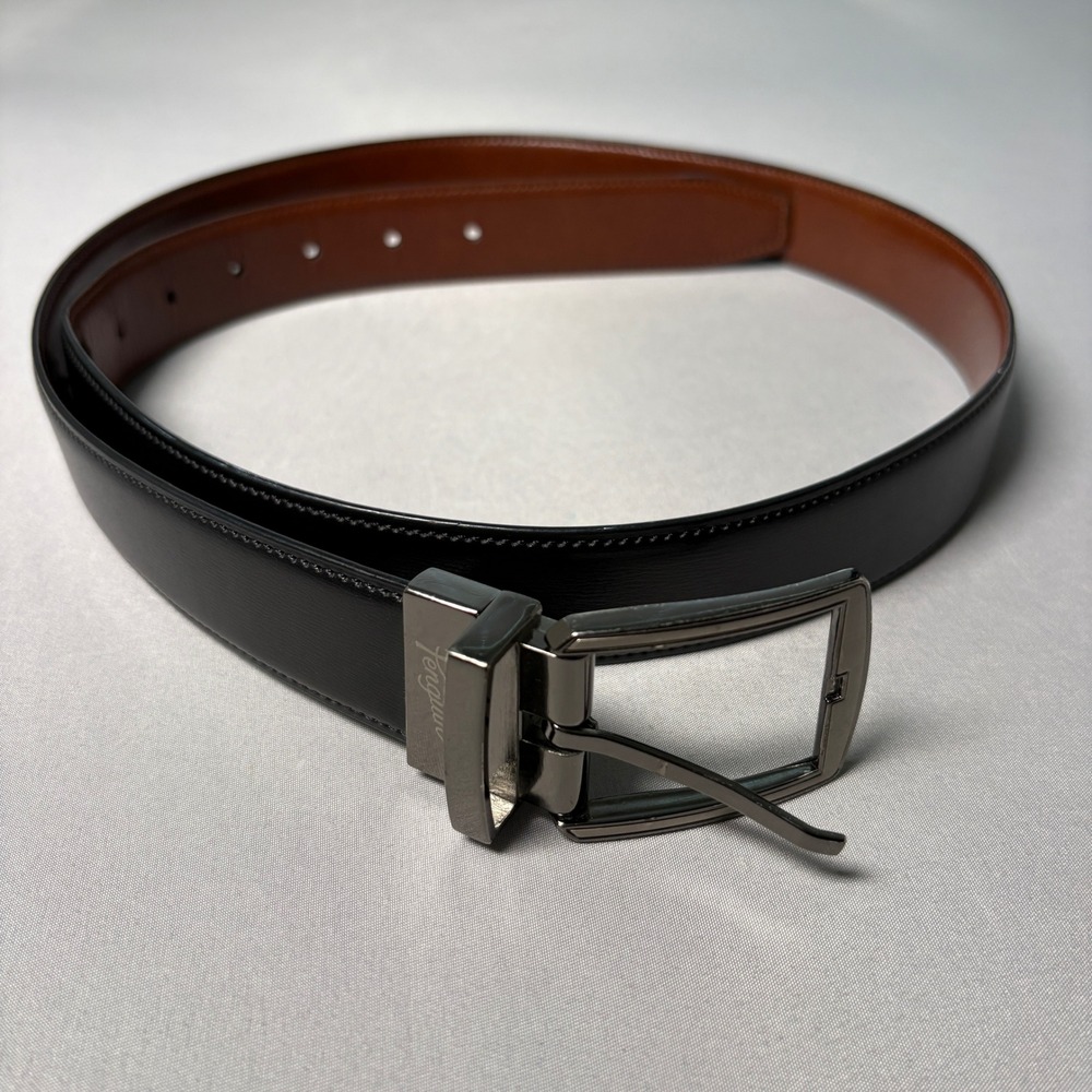 Original Penguin Mens Reversible Leather Belt Black Brown Size 38 HN02071